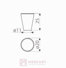 Gałka meblowa GU07 miedź szczotkowana MERKURY Akcesoria Meblowe