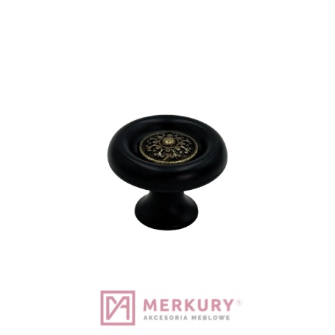 Gałka meblowa ROMA czarny fi 40mm MERKURY Akcesoria Meblowe