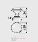 Gałka meblowa GP19 mleczna porcelana z różowym kwiatem stare złoto fi 29mm MERKURY Akcesoria Meblowe