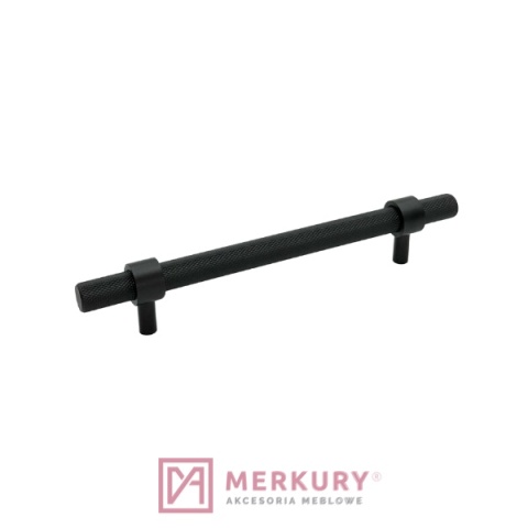 Uchwyt meblowy radełkowany OLI czarny mat 128/182mm MERKURY Akcesoria Meblowe