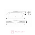 Uchwyt porcelanowy UP17 stare srebro porcelana niebieski kwiatek 96mm MERKURY Akcesoria Meblowe