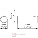 Wieszak meblowy pojedynczy 2453 złoty szczotkowany MERKURY Akcesoria Meblowe