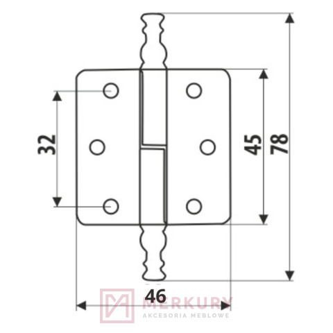 Zawias meblowy lewy ZS10-G0002-L czarny nikiel MERKURY Akcesoria Meblowe