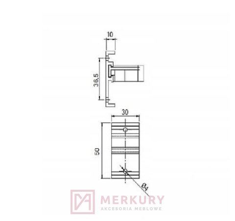 Klip do nóżki Volpato H-100 H-120 czarny mat MERKURY Akcesoria Meblowe