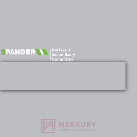 Obrzeże meblowe ABS 43mm, jasno szary K-0112-PE Spander