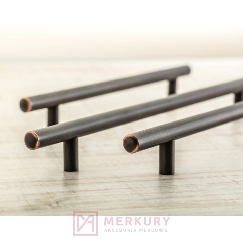 Uchwyt meblowy relingowy RS antyczna miedź, 128/188mm