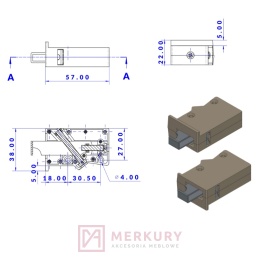 Zawieszka meblowa do szafek kuchennych uniwersalna biała