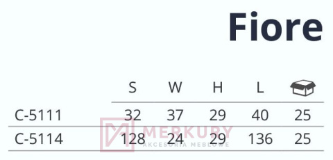 C-5111 Uchwyt meblowy FIORE, P67 biały mat, NOMET, sklep internetowy MERKURY Akcesoria Meblowe Mariusz Adamczyk