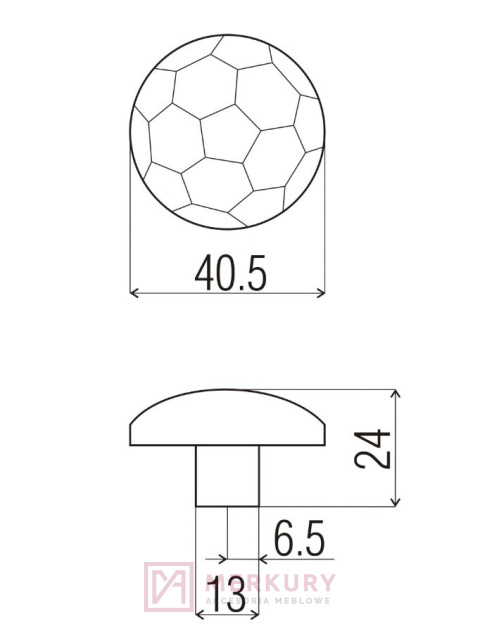 Gałka meblowa dziecięca, piłka biało-zielona, DC, sklep internetowy MERKURY Akcesoria Meblowe Mariusz Adamczyk