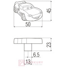 Gałka meblowa dziecięca, samochód wyścigowy, DC, sklep internetowy MERKURY Akcesoria Meblowe Mariusz Adamczyk