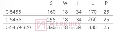 C-5459 Uchwyt meblowy TWIX, P59 czarny połysk/ G2 chrom połysk, sklep internetowy MERKURY Akcesoria Meblowe Mariusz Adamczyk