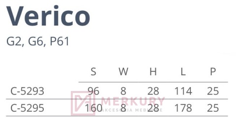 C-5293 Uchwyt meblowy VERICO, G77 złoto szczotkowane, NOMET, sklep internetowy MERKURY Akcesoria Meblowe Mariusz Adamczyk