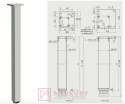 Noga stołowa kwadratowa 60x60, regulowana, aluminium mat, GTV, sklep internetowy MERKURY Akcesoria Meblowe Mariusz Adamczyk