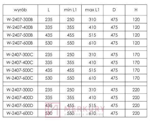 W-2407 Szuflada do szafki 50cm, P68 antracyt, NOMET, sklep internetowy MERKURY Akcesoria Meblowe Mariusz Adamczyk