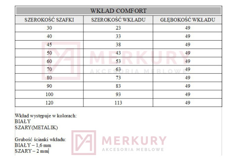 Wkład na sztućce COMFORT do szafki 40cm, biały, sklep internetowy MERKURY Akcesoria Meblowe Mariusz Adamczyk Wkład na sztućce COMFORT do szafki 40cm, biały, sklep internetowy MERKURY Akcesoria Meblowe Mariusz Adamczyk