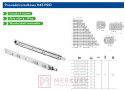 Prowadnica kulkowa H45 PRO, 600mm, GTV, sklep internetowy MERKURY Akcesoria Meblowe Mariusz Adamczyk