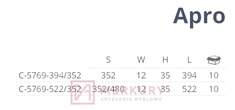 C-5769 Uchwyt meblowy APRO, G2 chrom połysk, NOMET, sklep internetowy MERKURY Akcesoria Meblowe Mariusz Adamczyk
