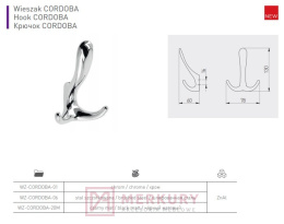 Wieszak meblowy CORDOBA, czarny mat, GTV, sklep internetowy MERKURY Akcesoria Meblowe Mariusz Adamczyk